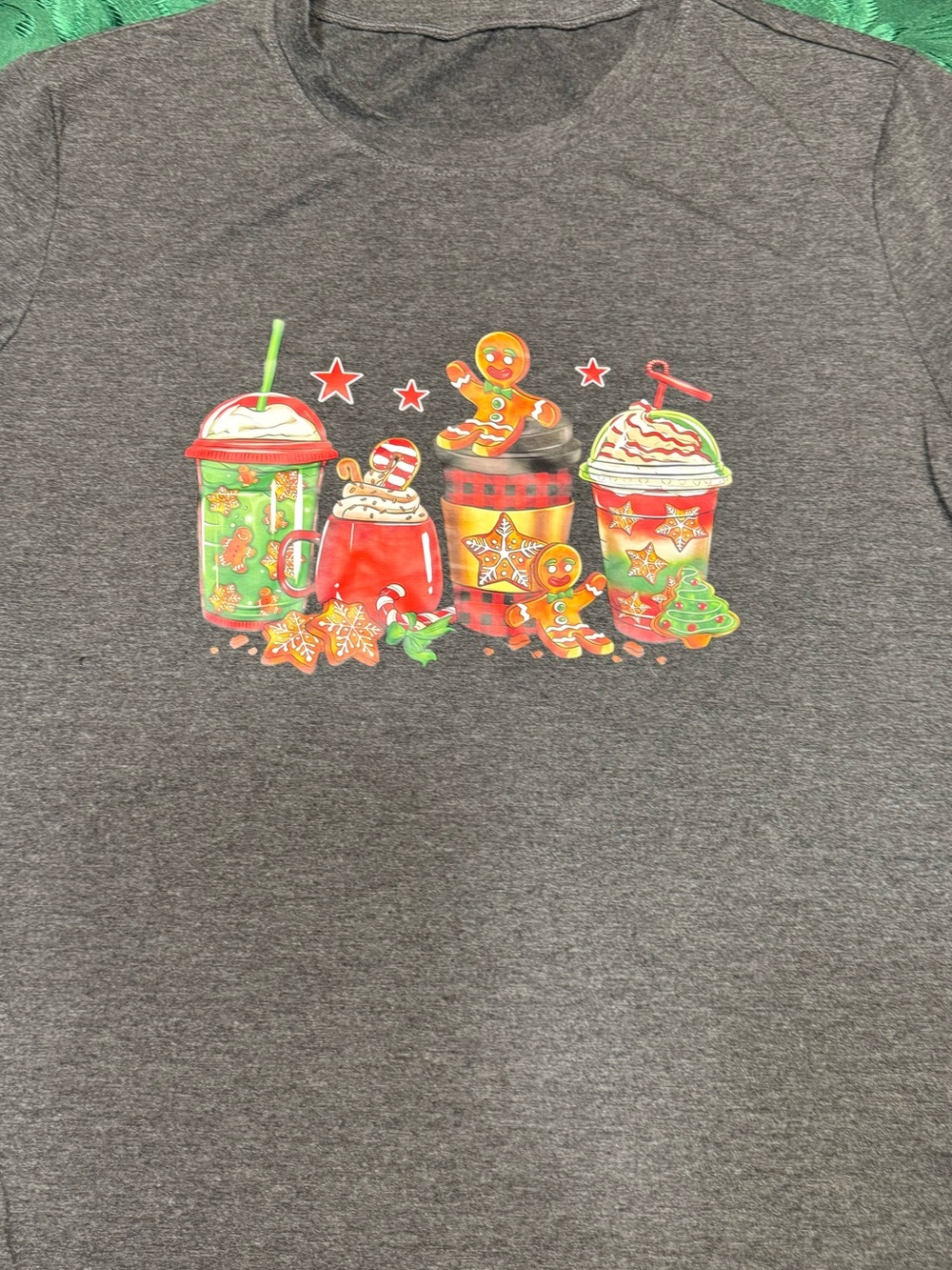 Holiday Beverage Graphic Tee - Gray